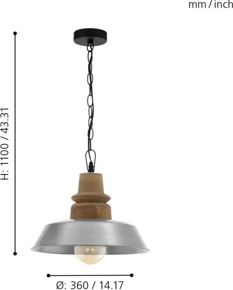 Eglo 33024 - Csillár láncon RIDDLECOMBE 1xE27/60W/230V