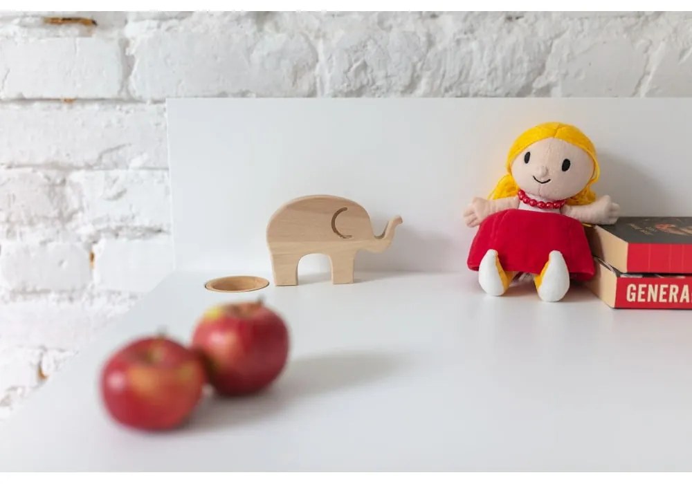 Luka fehér íróasztal kőrisfa lábakkal, hossz 110 cm - Ragaba