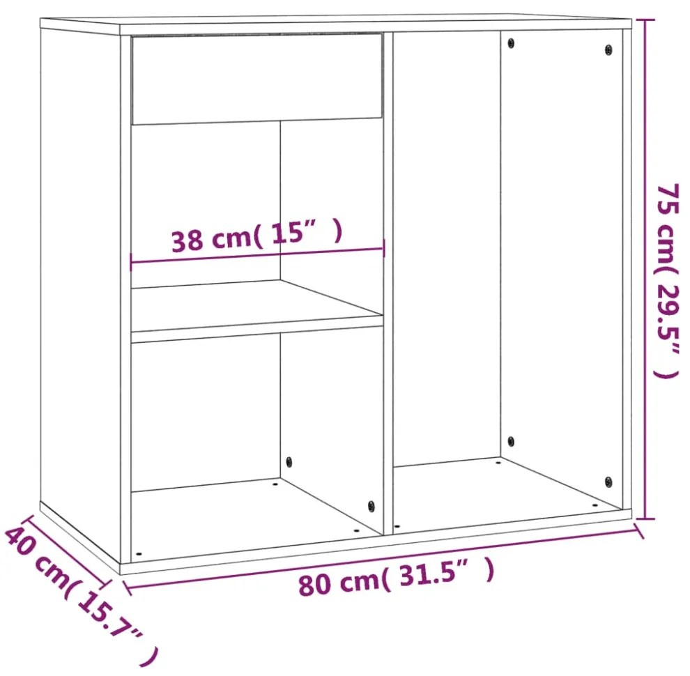 fekete szerelt fa pipereszekrény 80 x 40 x 75 cm