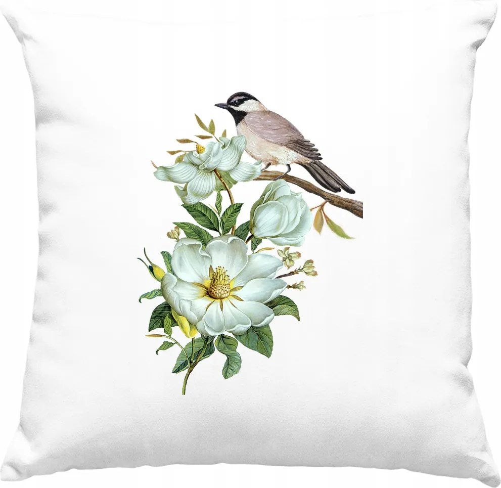 Madár párna Virágok Divatos 3 Fehér