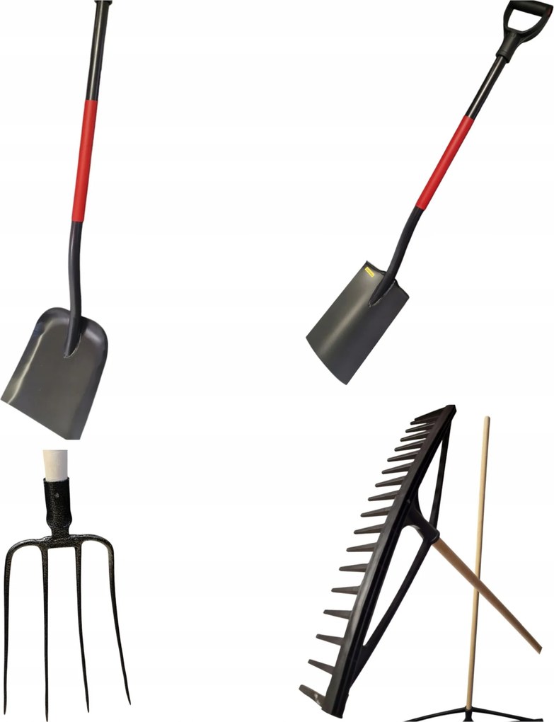 Professzionális Kerti Szerszám Készlet 4DB-OS Ásó Villa Gereblye
