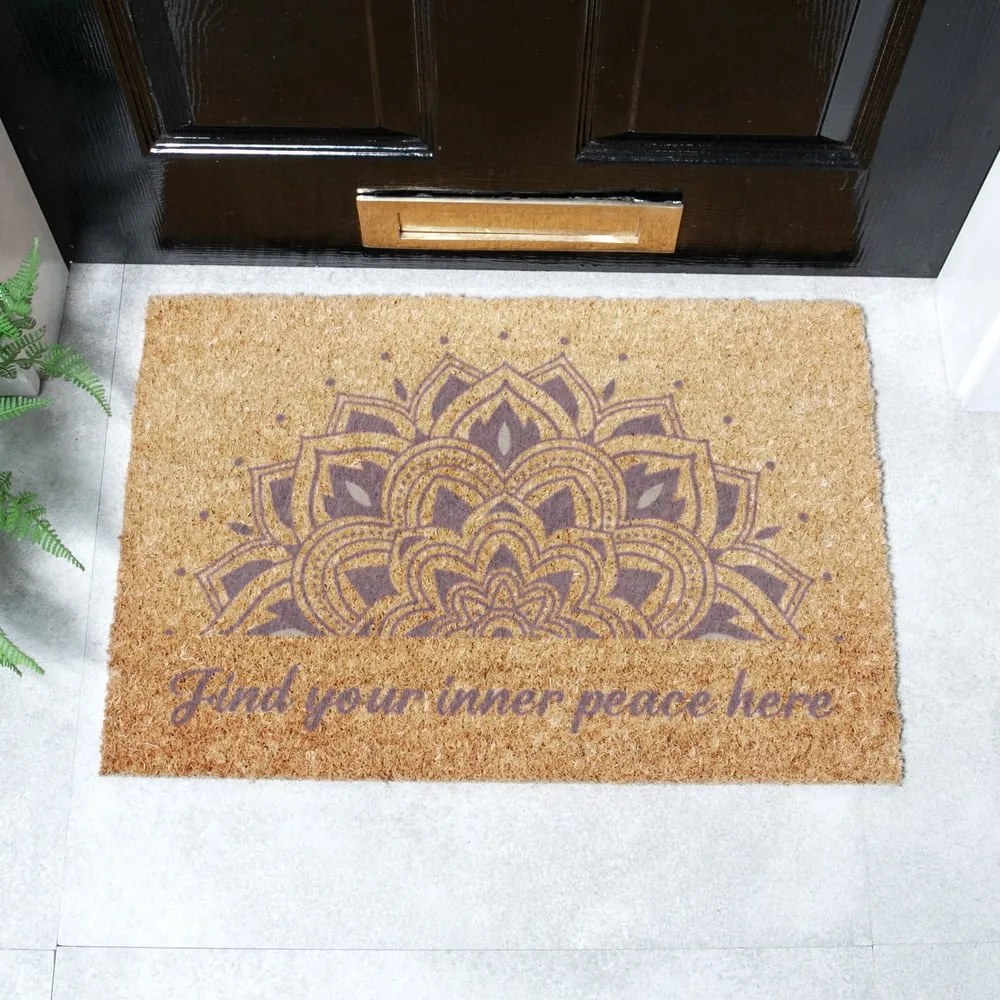 Kókuszrost lábtörlő 40x60 cm Find Your Inner Peace – Artsy Doormats