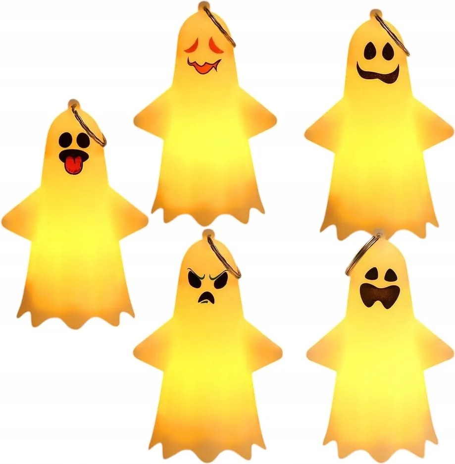 Lomug 5db-os szett Led szellemek Halloween dekoráció Beltéri fénylánc