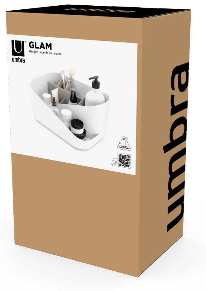 Fehér műanyag fürdőszobai rendszerező kozmetikumokhoz Glam – Umbra