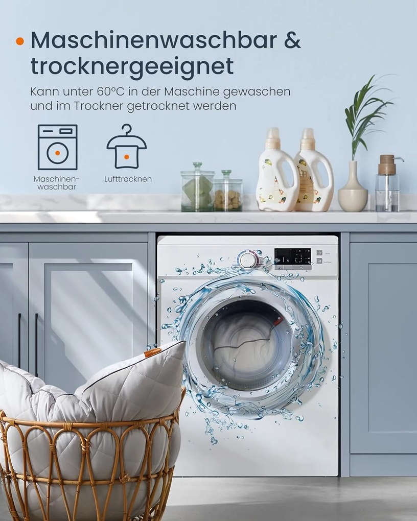 SONGMICS HOME párna, kétoldalas használat, 80 × 80 cm, világos szürke