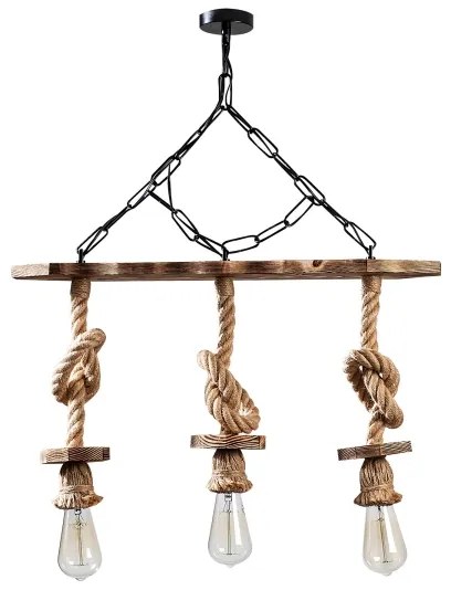 Láncos csillár EREBOS 3xE27/40W/230V barna