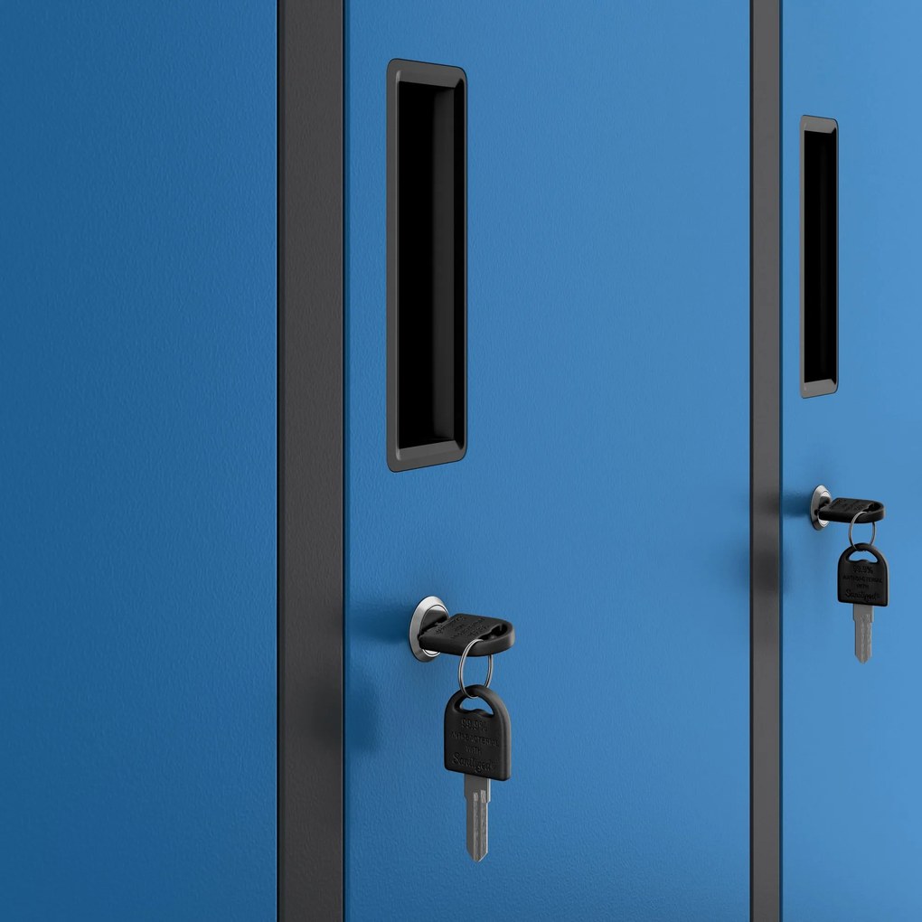 Fém öltözőszekrény 10 ajtóval BARTEK 1360 x 1720 x 450 mm, antracit-kék