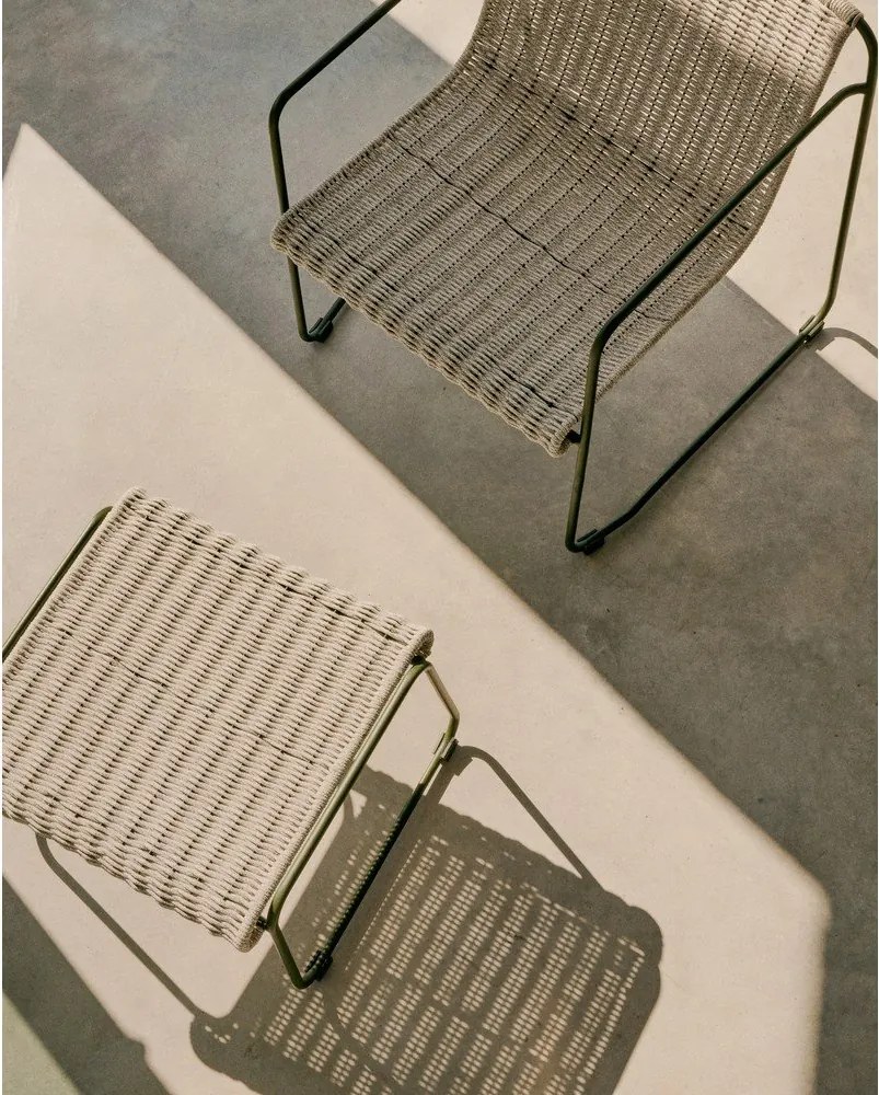 Szürkészöld kerti puff Maurina – Kave Home