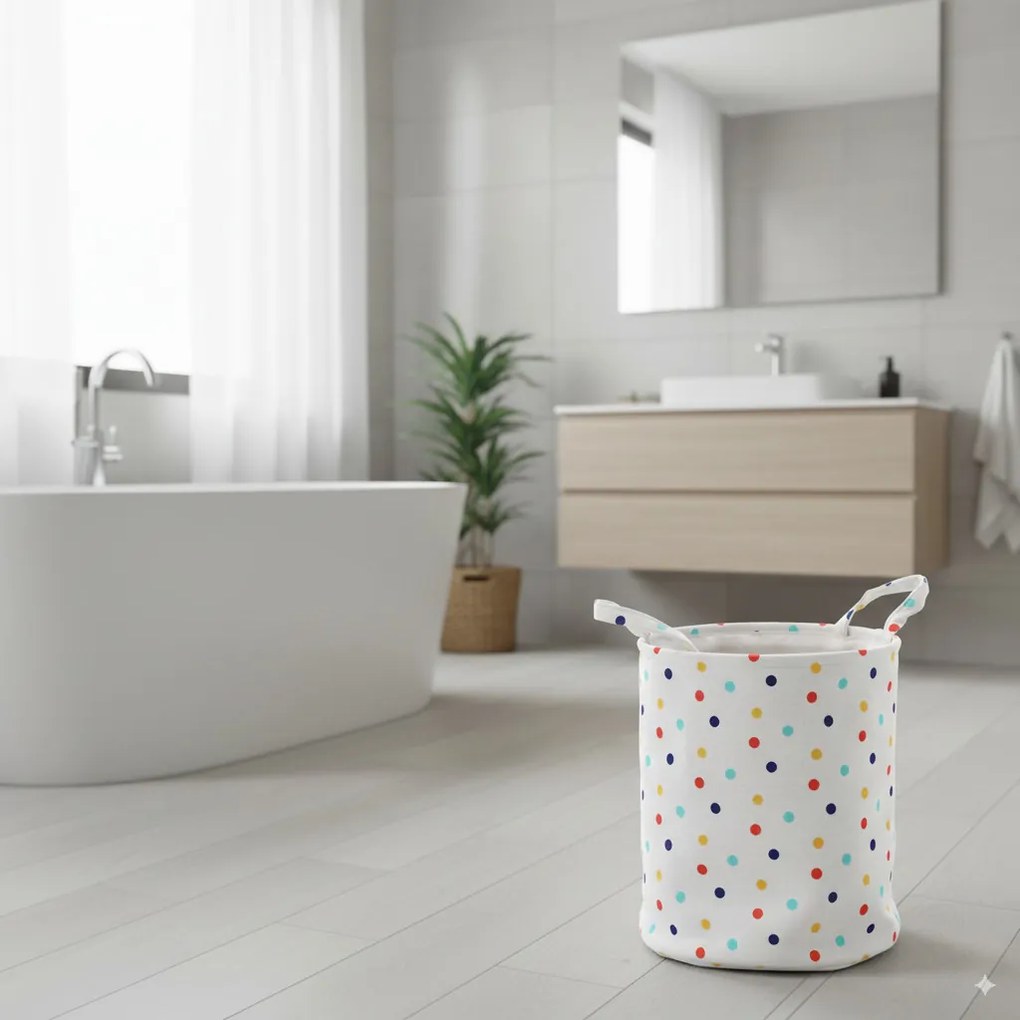 Pöttyös tároló kosár 25 x 30 cm - s méret