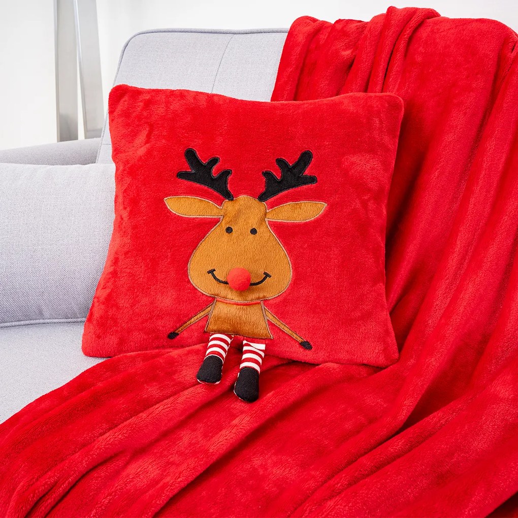 4Home Happy Reindeer karácsonyi takaró, 150 x 200 cm