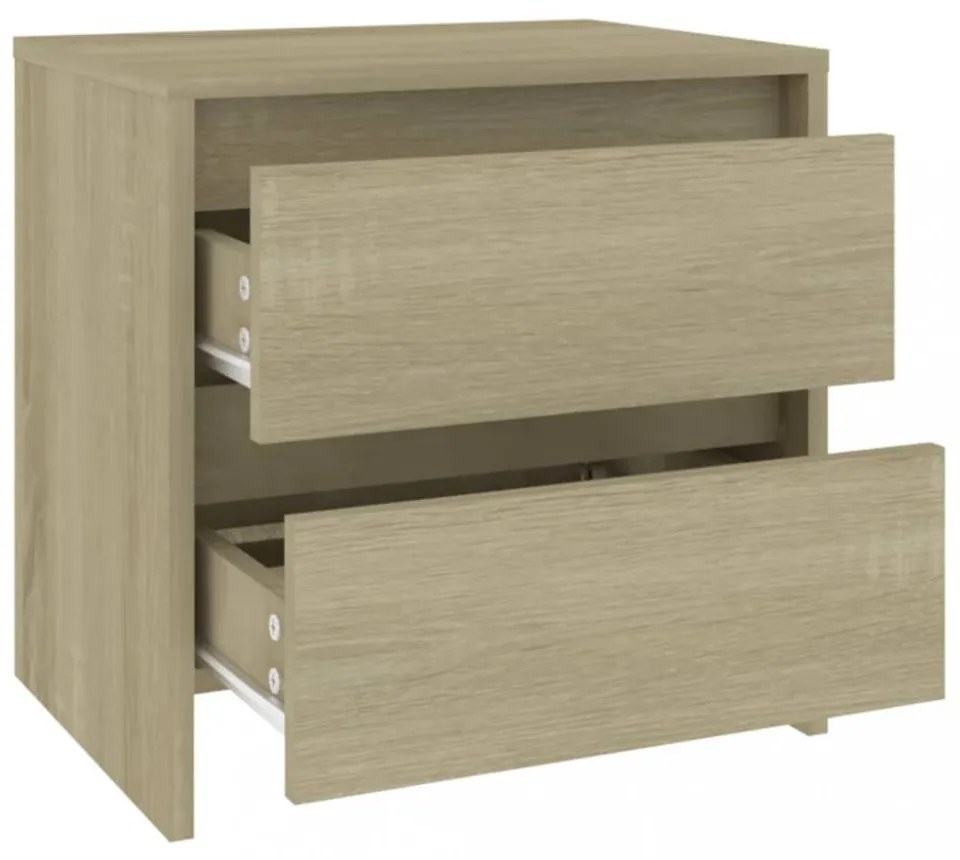 2 db sonoma tölgy szerelt fa éjjeliszekrény 45x34,5x44,5 cm