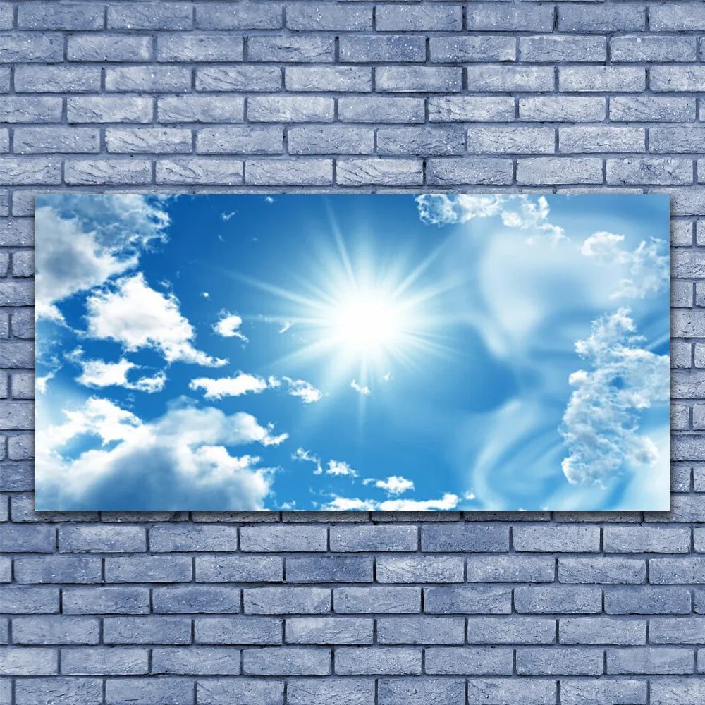 Vászonfotó Blue Sky Sun Clouds 140x70 cm