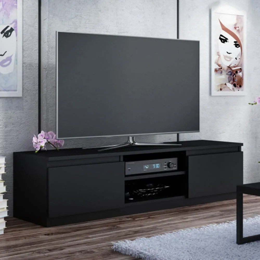 Baltrum RTV140 TV állvány, 140x36x40 cm, fekete