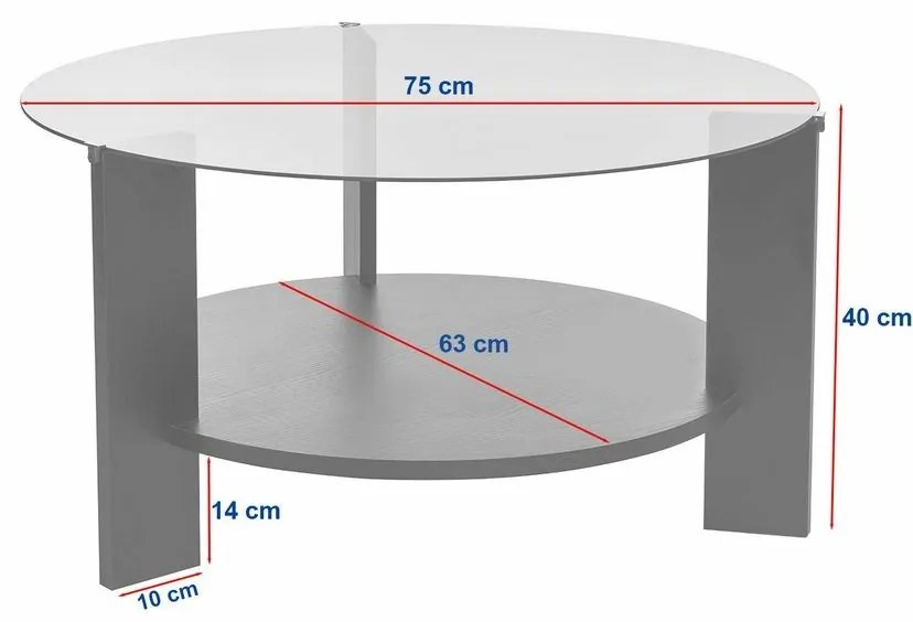 Clara Sapphire Oak dohányzóasztal