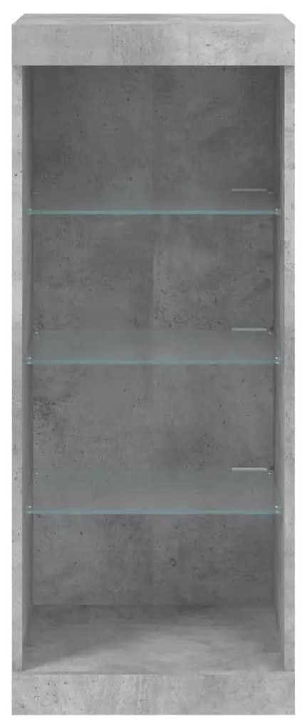 betonszürke tálalószekrény LED-világítással 41 x 37 x 100 cm