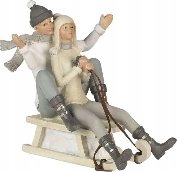 Karácsonyi dekoráció egy pár figurája a szánon, Clayre &amp; Eef