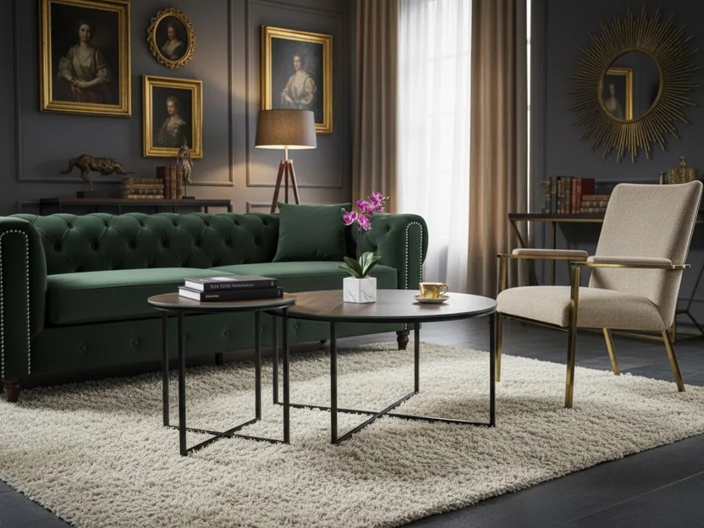 2 db PALERMO I dohányzóasztal szett, barna