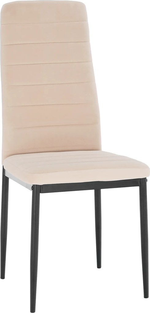 Szék, bézs Dulux Velvet szövet/fekete fém, COLETA NOVA