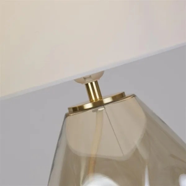 Searchlight EU65420CP - Asztali lámpa DEVON 1xE27/60W/230V szürke/füstszínű