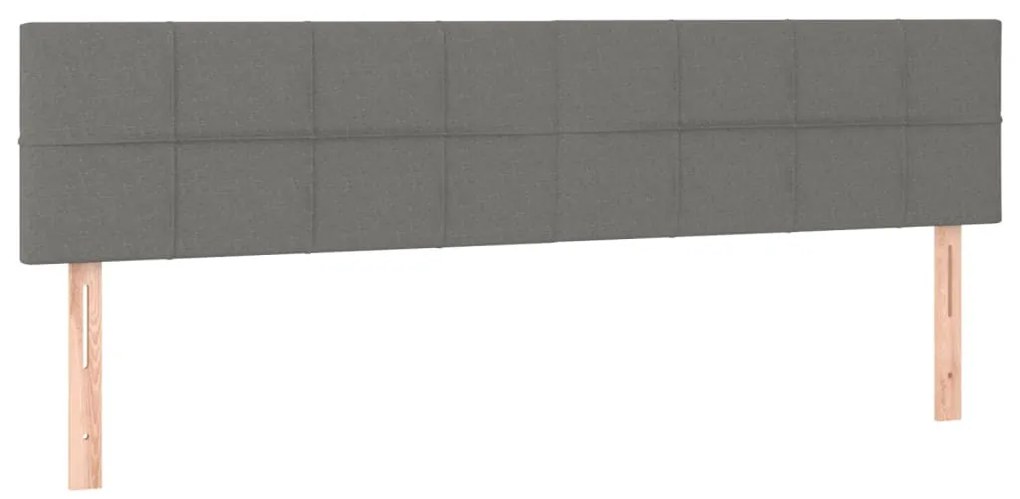 sötétszürke szövet LED-es fejtámla 180x5x78/88 cm