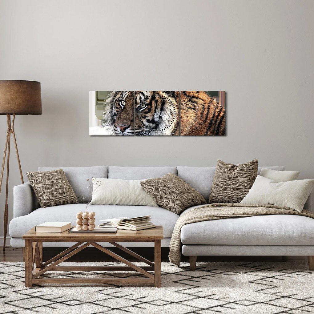 Tigris képe (órával) (90x30 cm)