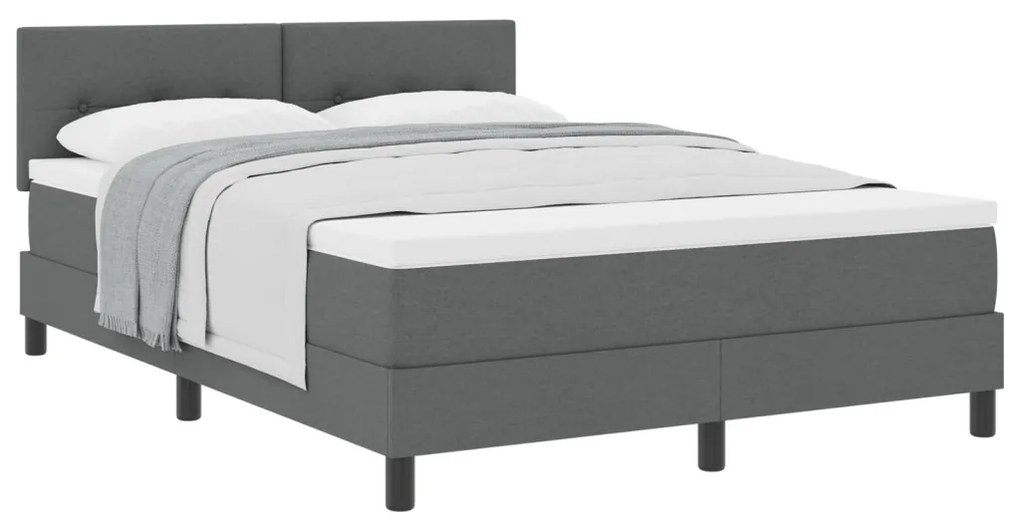 Box Spring Ágy Matrac Sötétszürke 160x200 cm Szövet