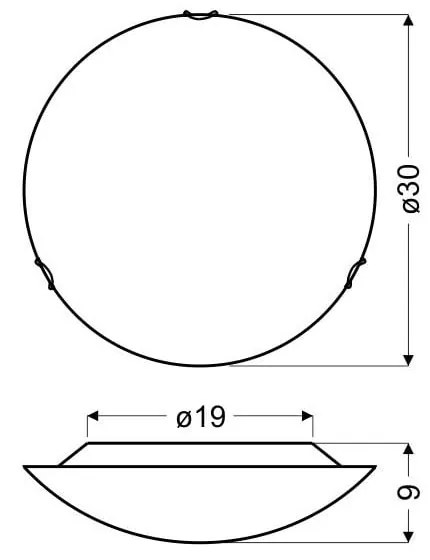 Fehér mennyezeti lámpa üveg búrával ø 30 cm Circle – Candellux Lighting