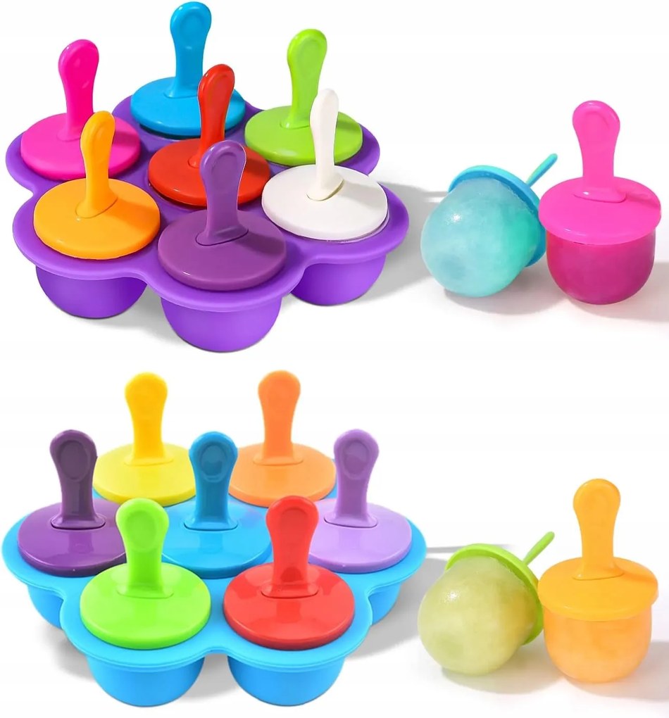 Szilikon Jégkrém Forma Bpa mentes 2 db Lila kék