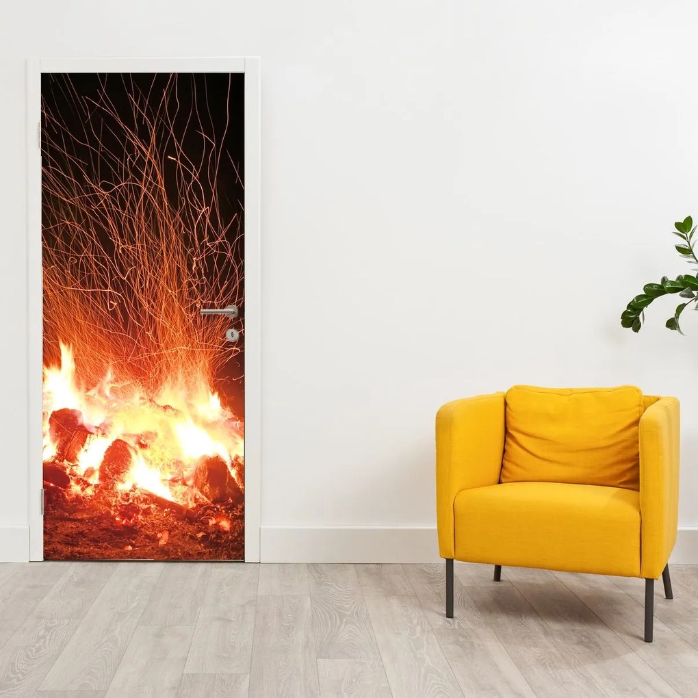 Fotótapéta ajtóra - Tűz (95x205cm)