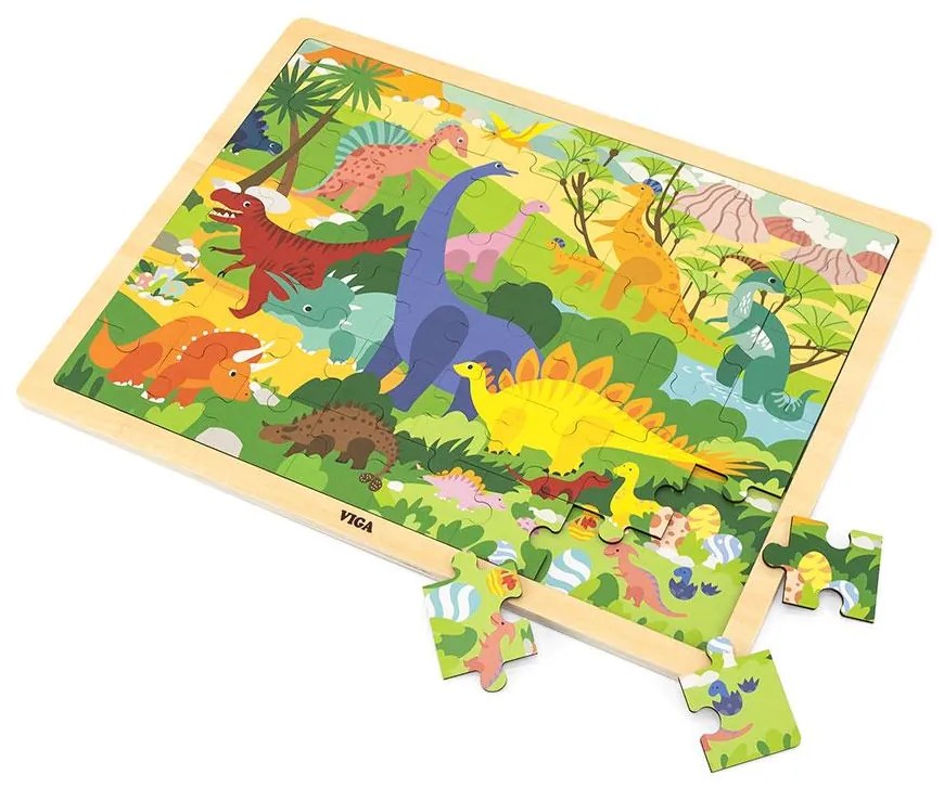Fa puzzle Viga Dinoszauruszok