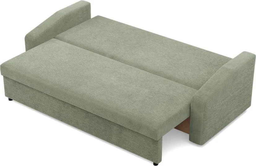 Zeus kanapéágy, kordbársony, bonell töltet, döntött kartámasz, zöld