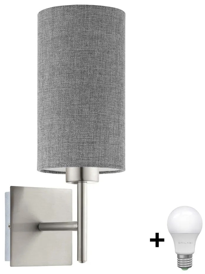 Eglo - LED Fali lámpa TUNJA 1xE27/60W/230V matt króm/szürke