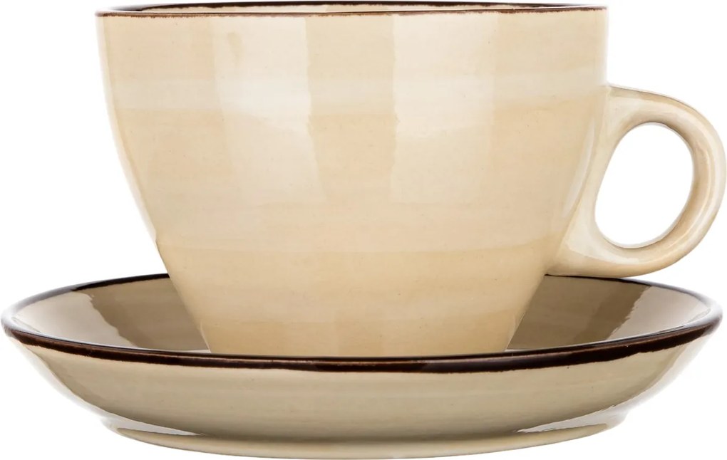 Banquet PALAS csésze csészealjjal, 290 ml, krémszínű