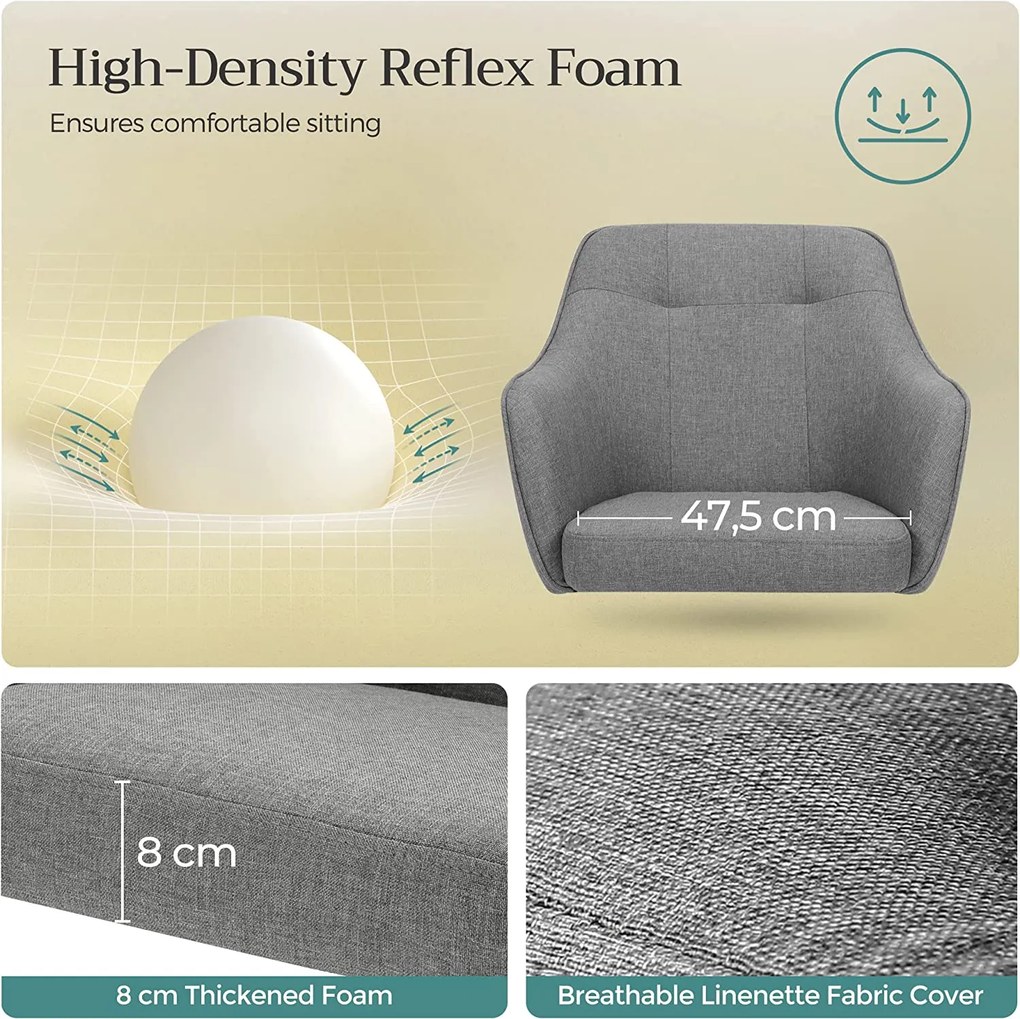 Irodai szék, állítható magasságú számítógépes szék, szürke