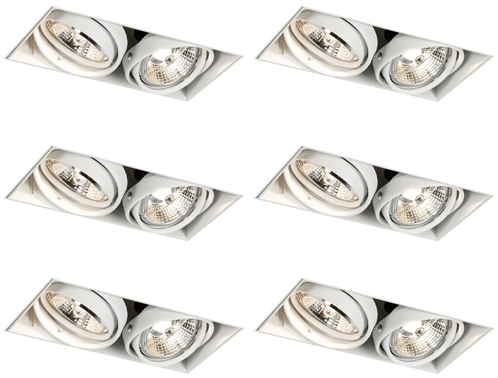 6 darabos süllyesztett spotlámpa szett fehér GU10 50mm 2-fényű keret nélküli - Oneon