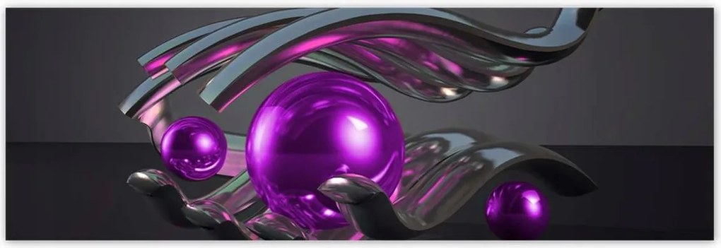 Poszterek 200x66 Lila gömbök