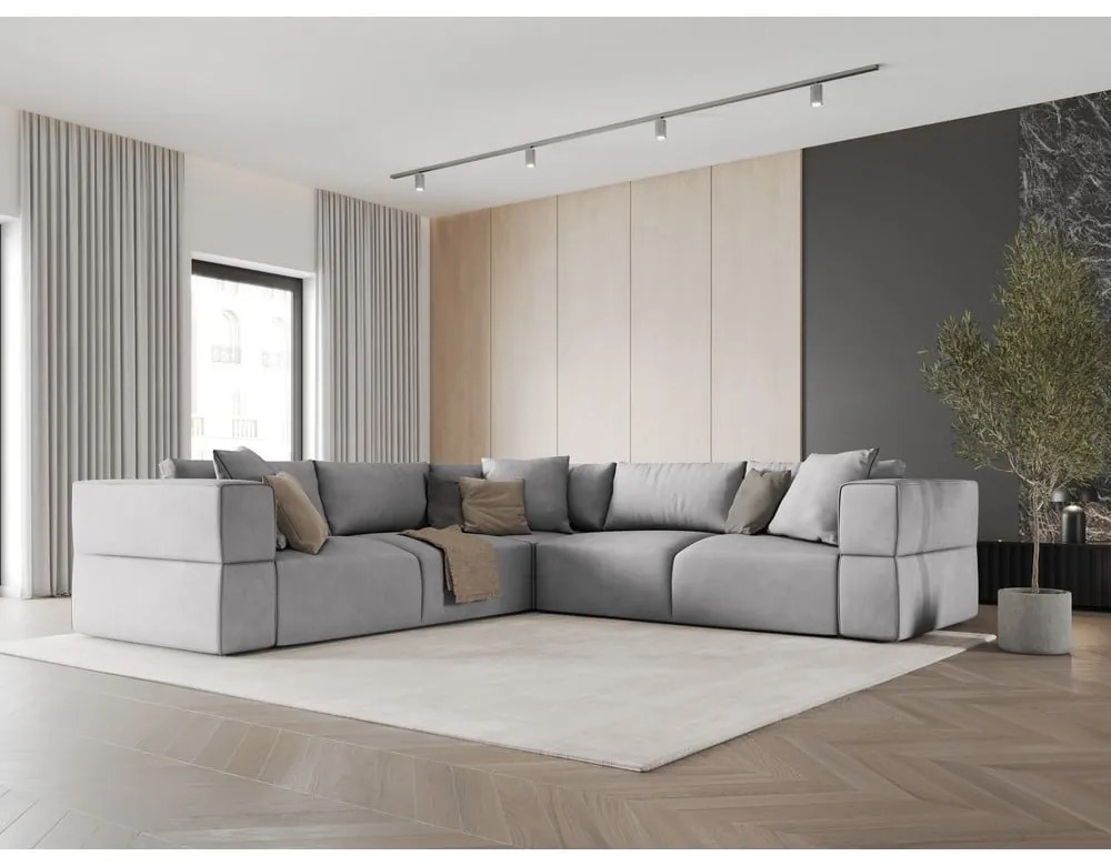 Világosszürke sarokkanapé (variálható) Esther – Milo Casa