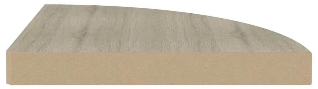 4 db tölgyszínű MDF lebegő sarokpolc 35 x 35 x 3,8 cm