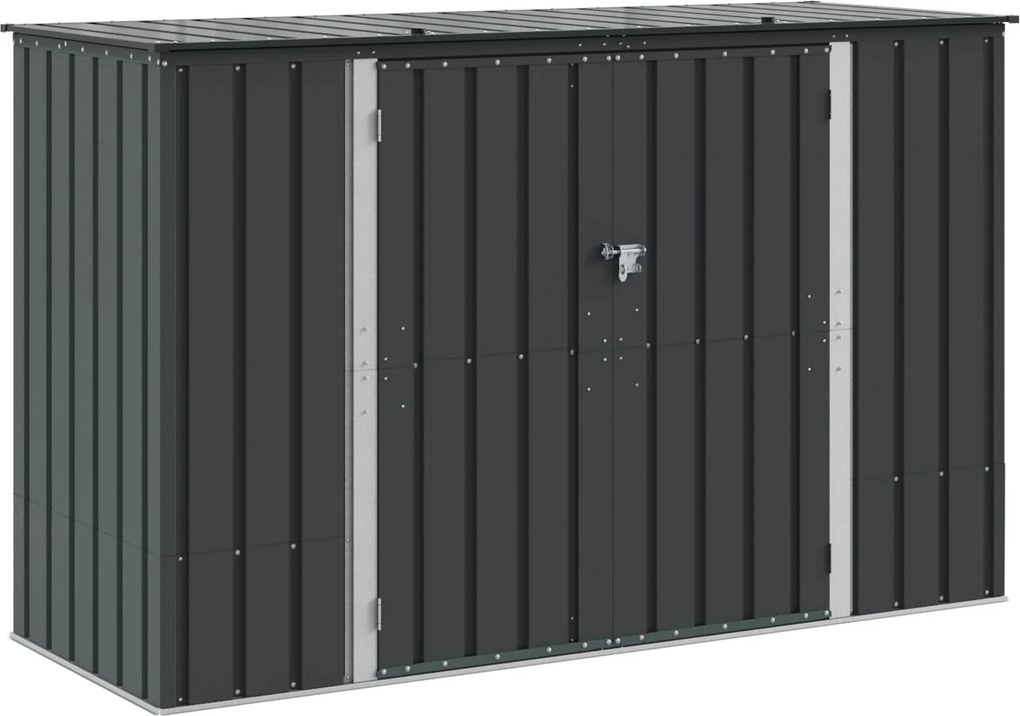 vidaXL Kerti Tároló Doboz Fekete 214 x 82 x 132 cm Acél