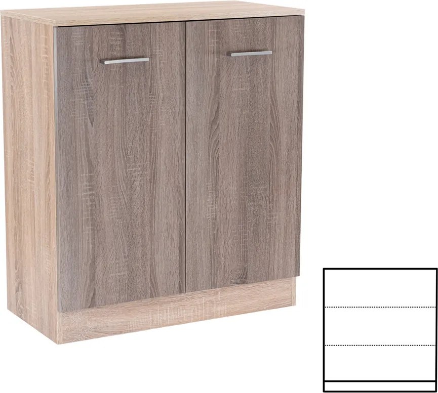 Miami komód 2 ajtós 80x92 cm yorki tölgy-sonoma tölgy