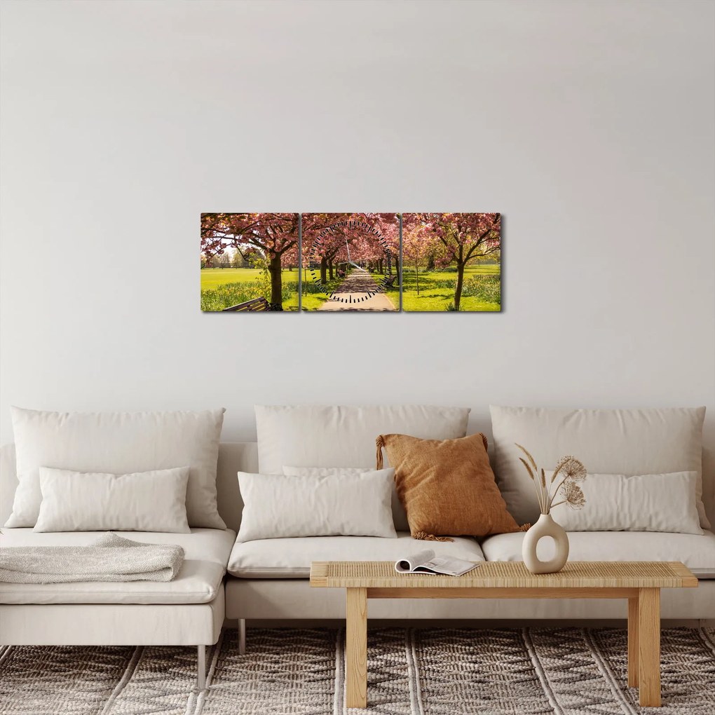 Kép - cseresznye ültetvény (órával) (90x30 cm)