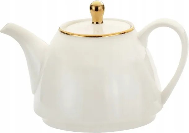 Porcelán teáskanna 980ml tejeskávé arany elemekkel