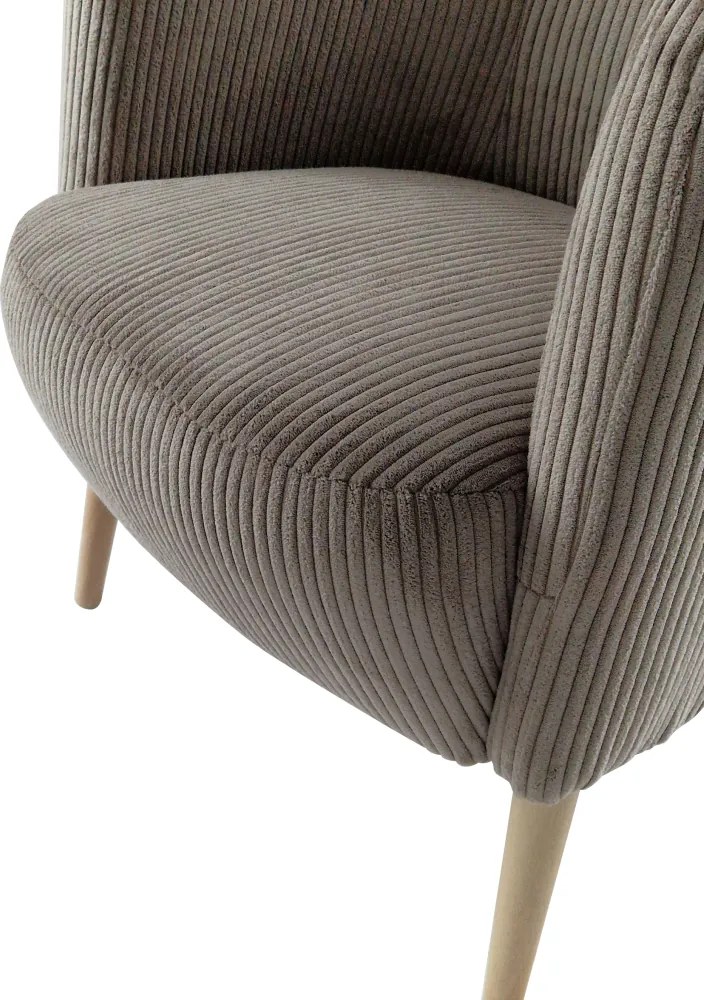 Fotel, szürkésbézs Taupe/bükk, ALIEN