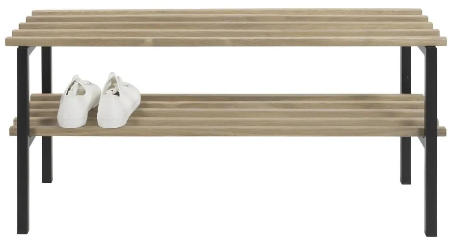 Fekete-natúr színű fém cipőtartó 100x45x34 cm Rizzoli – Spinder Design