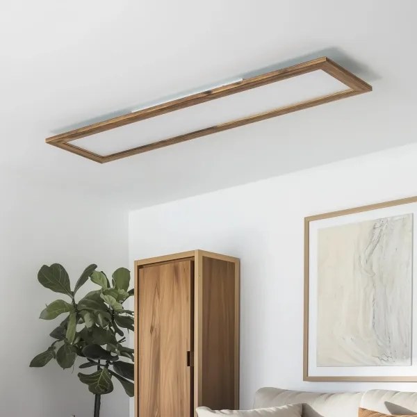 Brilagi - LED dimmelhető lámpatest SLIMFRAME WOOD LED/58W/230V 124x33,7 cm + távirányító