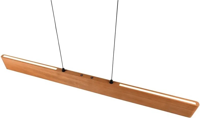 Natúr színű LED függőlámpa fa búrával Edgewood – Trio