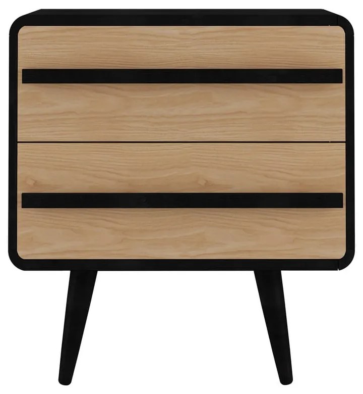 Fekete-natúr színű éjjeliszekrény Chantal – Støraa