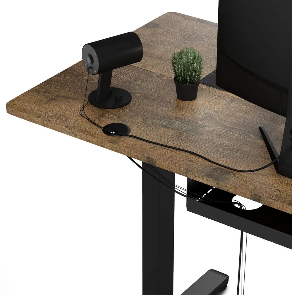 Állítható magasságú elektromos íróasztal Nojo 120x60cm fekete tölgy