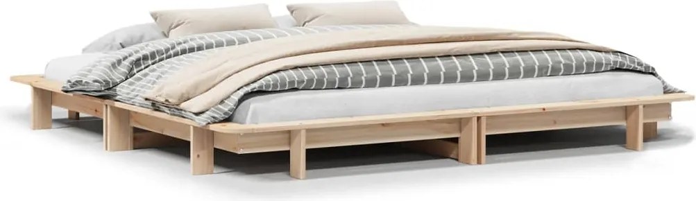 vidaXL tömör fenyőfa ágy matrac nélkül 200 x 200 cm
