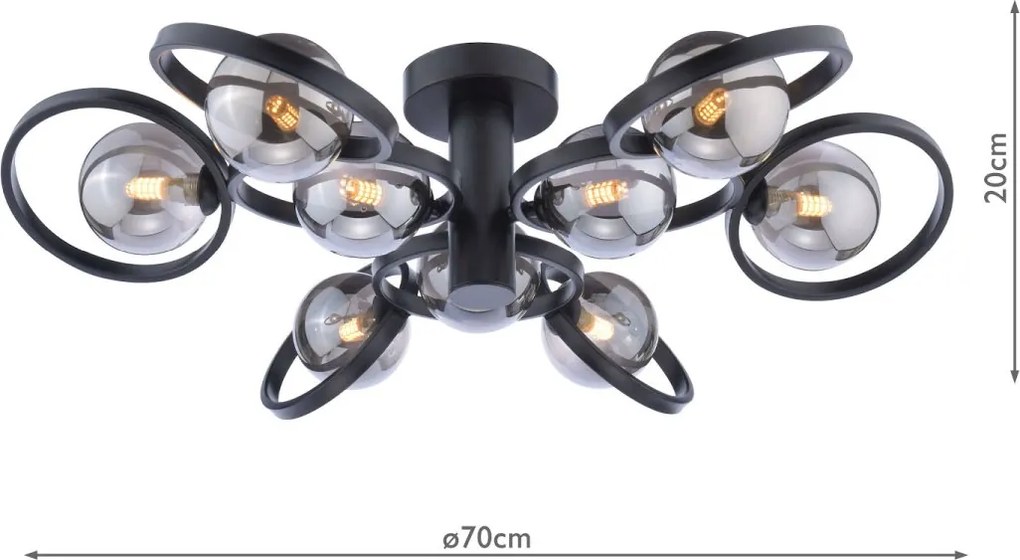 Dar Lighting modern mennyezeti lámpa lynette fekete darlyn4822-01